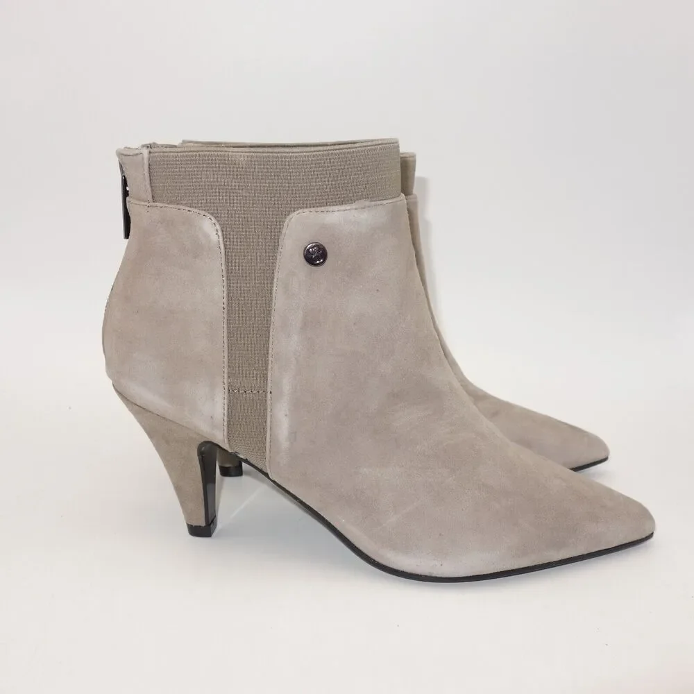 NEW BANDOLINO Bari Beige Elastic Comfort Pointy Toe Kitten Heel Zip Women's 7.5 - Picture 6 of 8